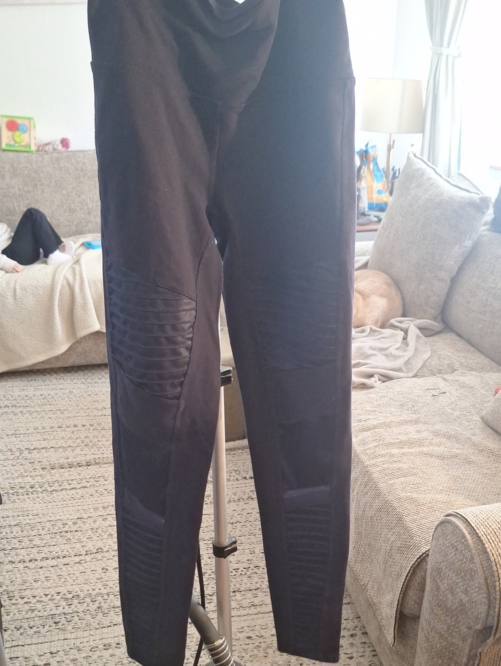 ALO Yoga Blue Ribbed Knee Leggings